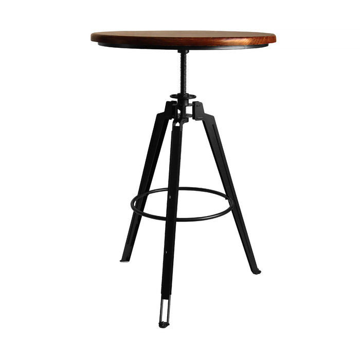 Tribeca Pub Table in Industrial Gray Finish with Ash Wood Tabletop