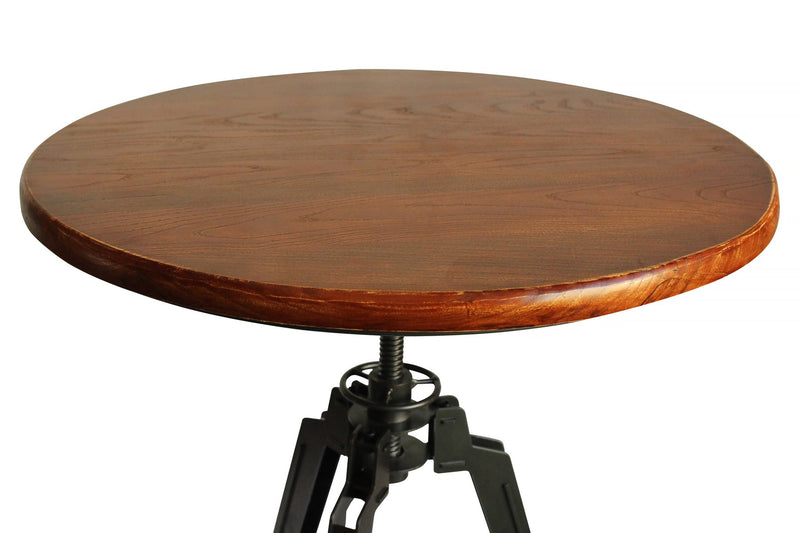 Tribeca Pub Table in Industrial Gray Finish with Ash Wood Tabletop - Furniture City (CA)l
