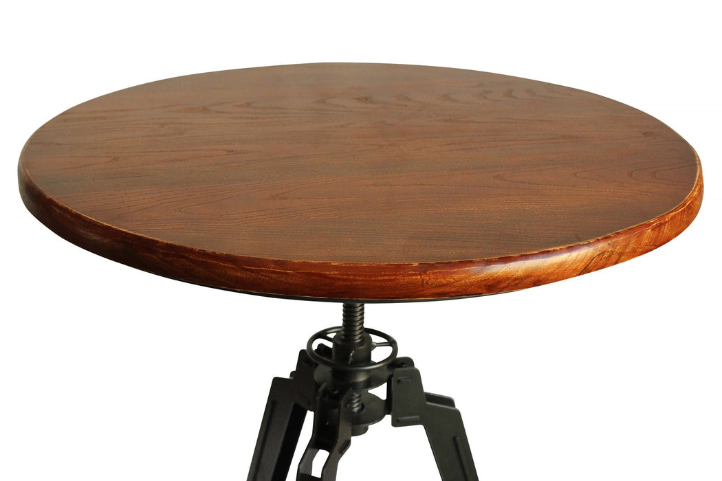 Tribeca Pub Table in Industrial Gray Finish with Ash Wood Tabletop