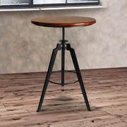 Tribeca Pub Table in Industrial Gray Finish with Ash Wood Tabletop - Furniture City (CA)l