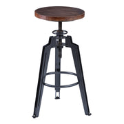 Tribeca Adjustable Barstool in Industrial Gray finish with Ash Wood Seat - Furniture City (CA)l