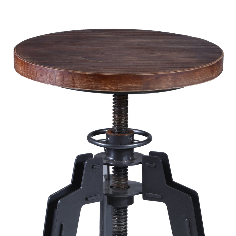 Tribeca Adjustable Barstool in Industrial Gray finish with Ash Wood Seat - Furniture City (CA)l