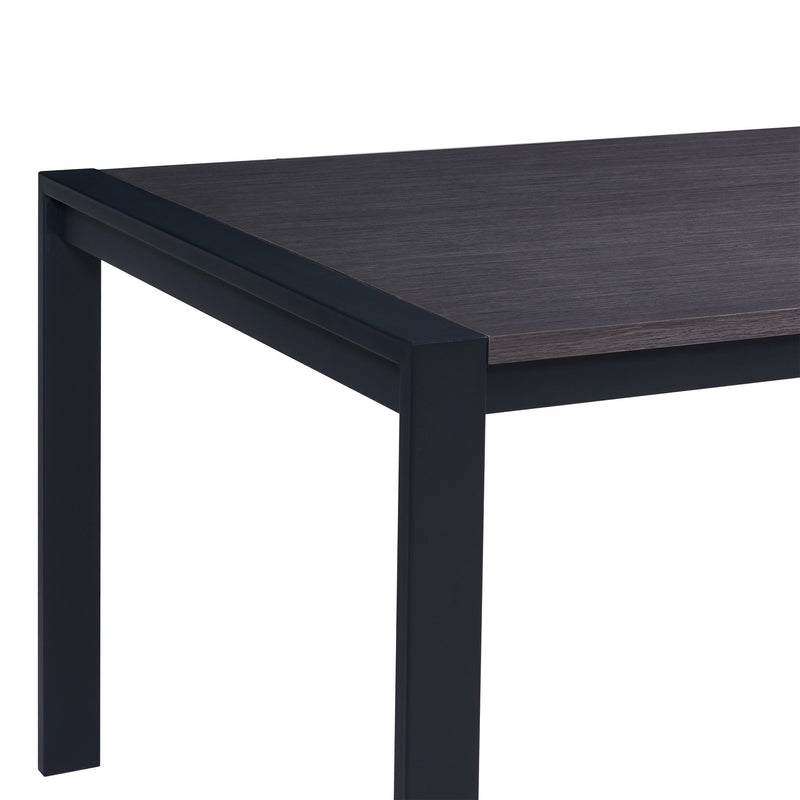 Tessa Contemporary Dining Table in Matte Black Finish and Gray Walnut Top - Furniture City (CA)l