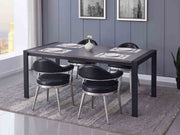 Tessa Contemporary Dining Table in Matte Black Finish and Gray Walnut Top - Furniture City (CA)l