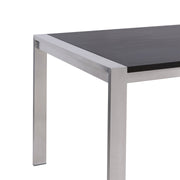 Tessa Contemporary Dining Table in Brushed Stainless Steel and Gray Walnut Top - Furniture City (CA)l