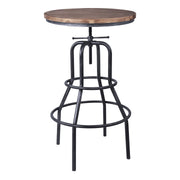 Titan Industrial Adjustable Pub Table in Industrial Gray and Pine Wood Top - Furniture City (CA)l