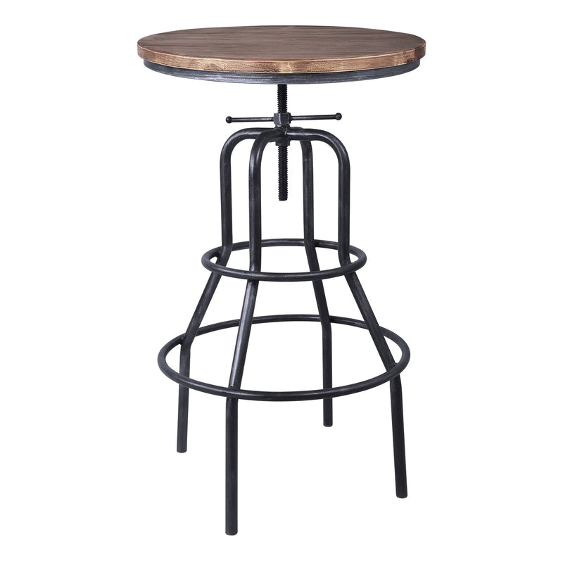 Titan Industrial Adjustable Pub Table in Industrial Gray and Pine Wood Top - Furniture City (CA)l
