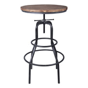 Titan Industrial Adjustable Pub Table in Industrial Gray and Pine Wood Top - Furniture City (CA)l