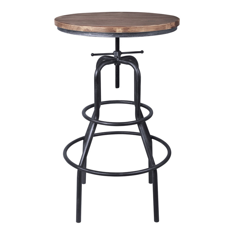 Titan Industrial Adjustable Pub Table in Industrial Gray and Pine Wood Top - Furniture City (CA)l
