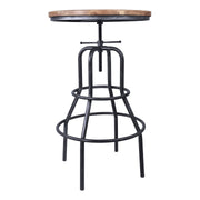 Titan Industrial Adjustable Pub Table in Industrial Gray and Pine Wood Top - Furniture City (CA)l