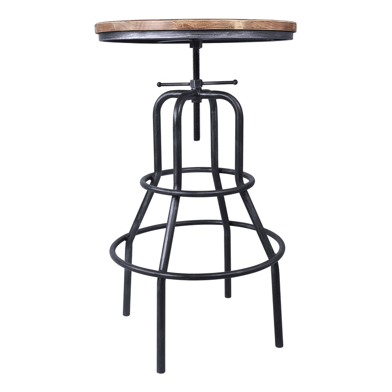 Titan Industrial Adjustable Pub Table in Industrial Gray and Pine Wood Top - Furniture City (CA)l