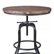Titan Industrial Adjustable Pub Table in Industrial Gray and Pine Wood Top - Furniture City (CA)l