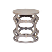 Tuxedo Round End Table with Gray Finish and Gray Top - Furniture City (CA)l