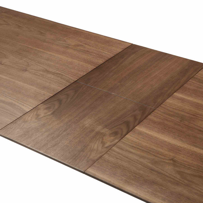 Treviso Mid-Century Extension Dining Table in Walnut Finish and Top