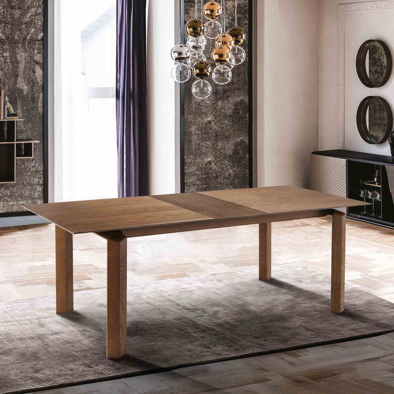 Treviso Mid-Century Extension Dining Table in Walnut Finish and Top - Furniture City (CA)l