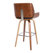 Tyler 26" Counter Height Swivel Brown Faux Leather and Walnut Wood Bar Stool - Furniture City (CA)l