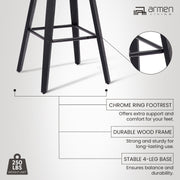 Tyler 26" Counter Height Swivel Gray Faux Leather and Black Wood Bar Stool - Furniture City (CA)l