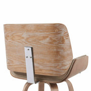 Tyler Modern Counter Height Swivel  Bar Stool with White Wash Finished Wood and Vintage Brown Upholstery - Furniture City (CA)l
