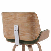 Tyler Modern Counter Height Swivel Bar Stool with White Wash Finished Wood and Vintage Green Upholstery - Furniture City (CA)l