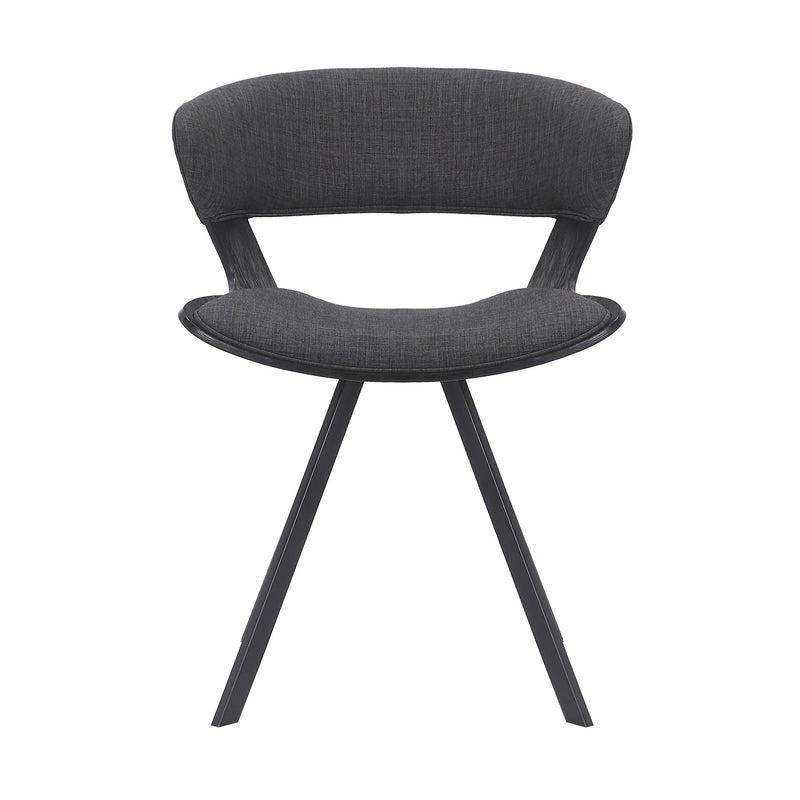 Ulric Black Wood and Metal Modern Dining Room Accent Chair in Charcoal Gray - Furniture City (CA)l