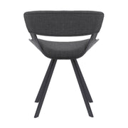 Ulric Black Wood and Metal Modern Dining Room Accent Chair in Charcoal Gray - Furniture City (CA)l