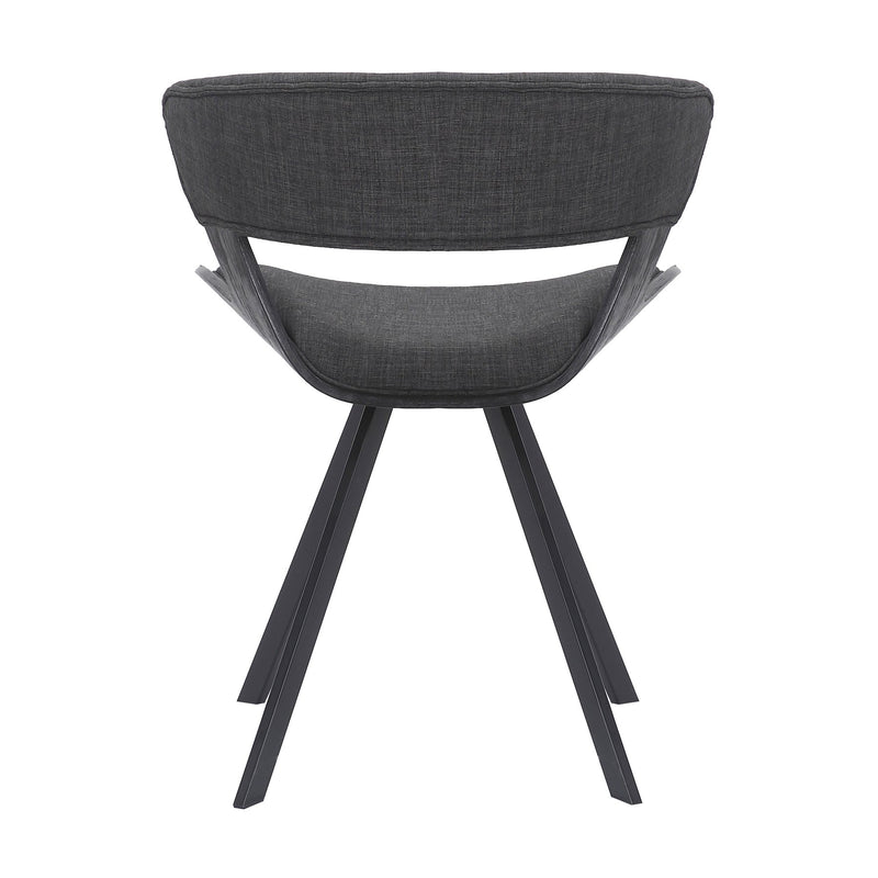 Ulric Black Wood and Metal Modern Dining Room Accent Chair in Charcoal Gray - Furniture City (CA)l