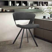 Ulric Black Wood and Metal Modern Dining Room Accent Chair in Charcoal Gray - Furniture City (CA)l