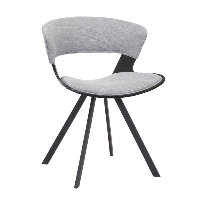 Ulric Black Wood and Metal Modern Dining Room Accent Chair in Gray