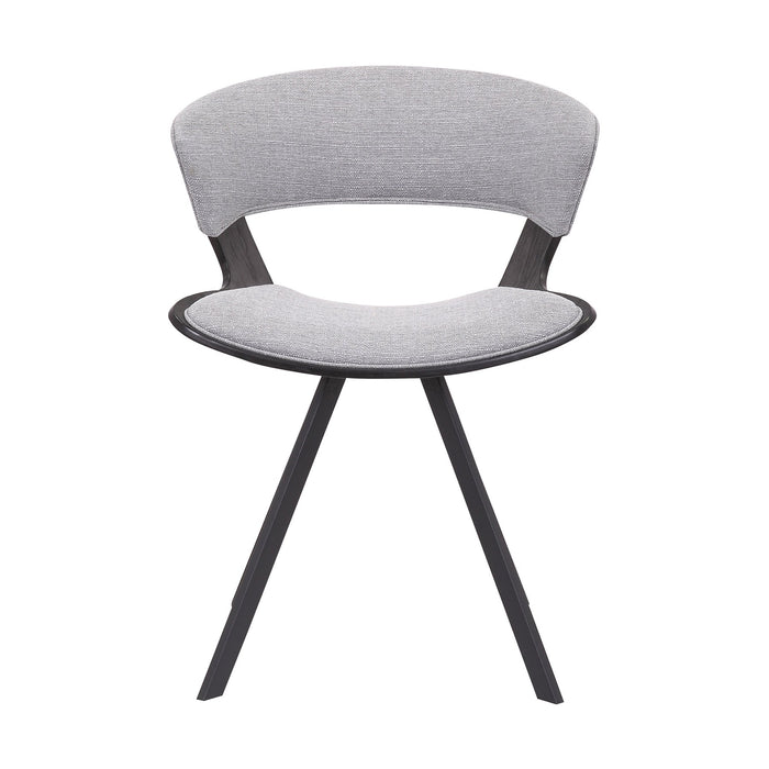 Ulric Black Wood and Metal Modern Dining Room Accent Chair in Gray