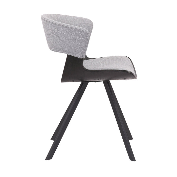Ulric Black Wood and Metal Modern Dining Room Accent Chair in Gray