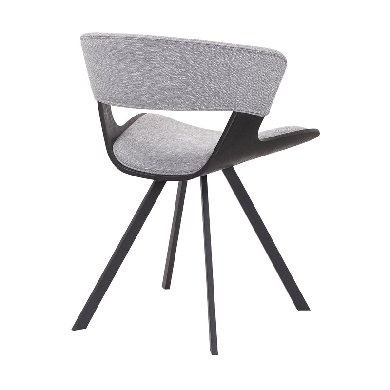 Ulric Black Wood and Metal Modern Dining Room Accent Chair in Gray - Furniture City (CA)l