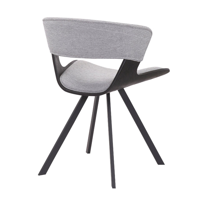 Ulric Black Wood and Metal Modern Dining Room Accent Chair in Gray