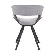 Ulric Black Wood and Metal Modern Dining Room Accent Chair in Gray - Furniture City (CA)l