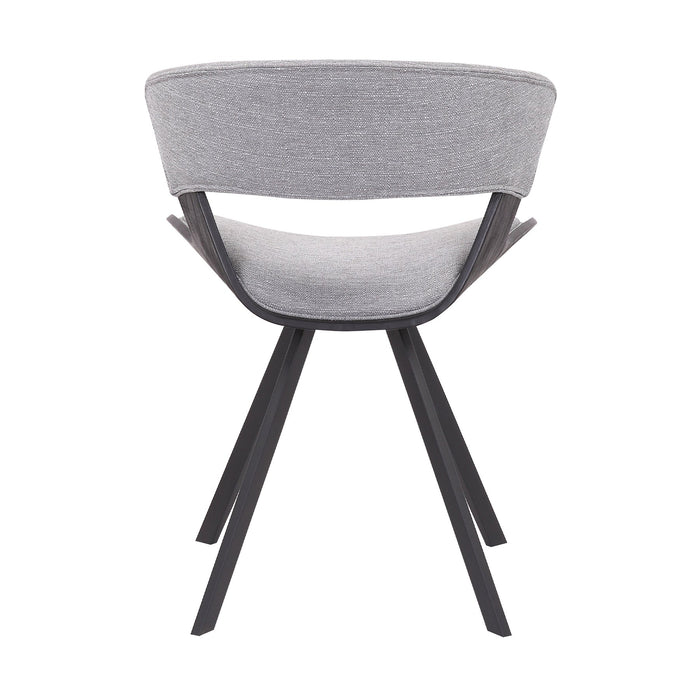 Ulric Black Wood and Metal Modern Dining Room Accent Chair in Gray