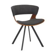 Ulric Wood and Metal Modern Dining Room Accent Chair in Charcoal Gray - Furniture City (CA)l
