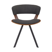 Ulric Wood and Metal Modern Dining Room Accent Chair in Charcoal Gray - Furniture City (CA)l