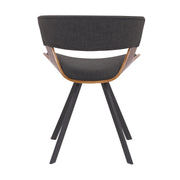 Ulric Wood and Metal Modern Dining Room Accent Chair in Charcoal Gray - Furniture City (CA)l