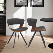 Ulric Wood and Metal Modern Dining Room Accent Chair in Charcoal Gray - Furniture City (CA)l