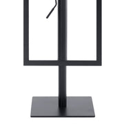 Victory Contemporary Swivel Barstool in Matte Black Finish and Gray Faux Leather - Furniture City (CA)l