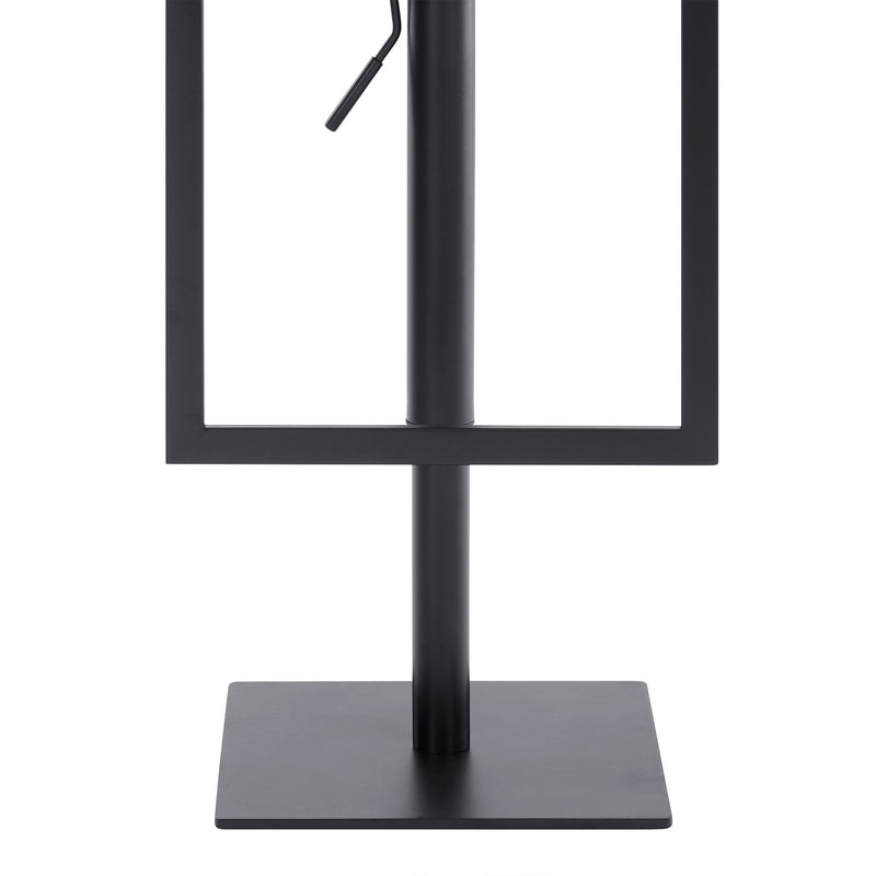 Victory Contemporary Swivel Barstool in Matte Black Finish and Gray Faux Leather - Furniture City (CA)l