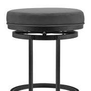 Vander 30" Gray Faux Leather and Black Metal Swivel Bar Stool - Furniture City (CA)l