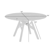 Venus 54" Round Mid-Century Modern Black Marble Dining Table with Black Wood Legs - Furniture City (CA)l