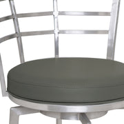 Viper 26" Counter Height Swivel Gray Faux Leather and Brushed Stainless Steel Bar Stool - Furniture City (CA)l