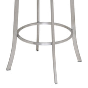 Viper 26" Counter Height Swivel Gray Faux Leather and Brushed Stainless Steel Bar Stool - Furniture City (CA)l