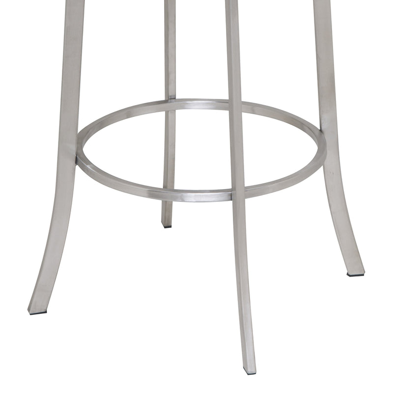 Viper 26" Counter Height Swivel Gray Faux Leather and Brushed Stainless Steel Bar Stool - Furniture City (CA)l