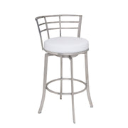 Viper 26" Counter Height Swivel White Faux Leather and Brushed Stainless Steel Bar Stool - Furniture City (CA)l