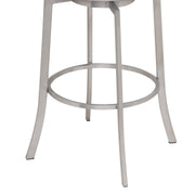 Viper 26" Counter Height Swivel White Faux Leather and Brushed Stainless Steel Bar Stool - Furniture City (CA)l