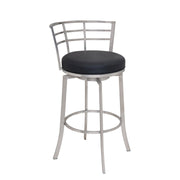 Viper 30" Bar Height Swivel Black Faux Leather and Brushed Stainless Steel Bar Stool - Furniture City (CA)l