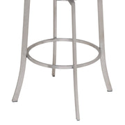 Viper 30" Bar Height Swivel Gray Faux Leather and Brushed Stainless Steel Bar Stool - Furniture City (CA)l
