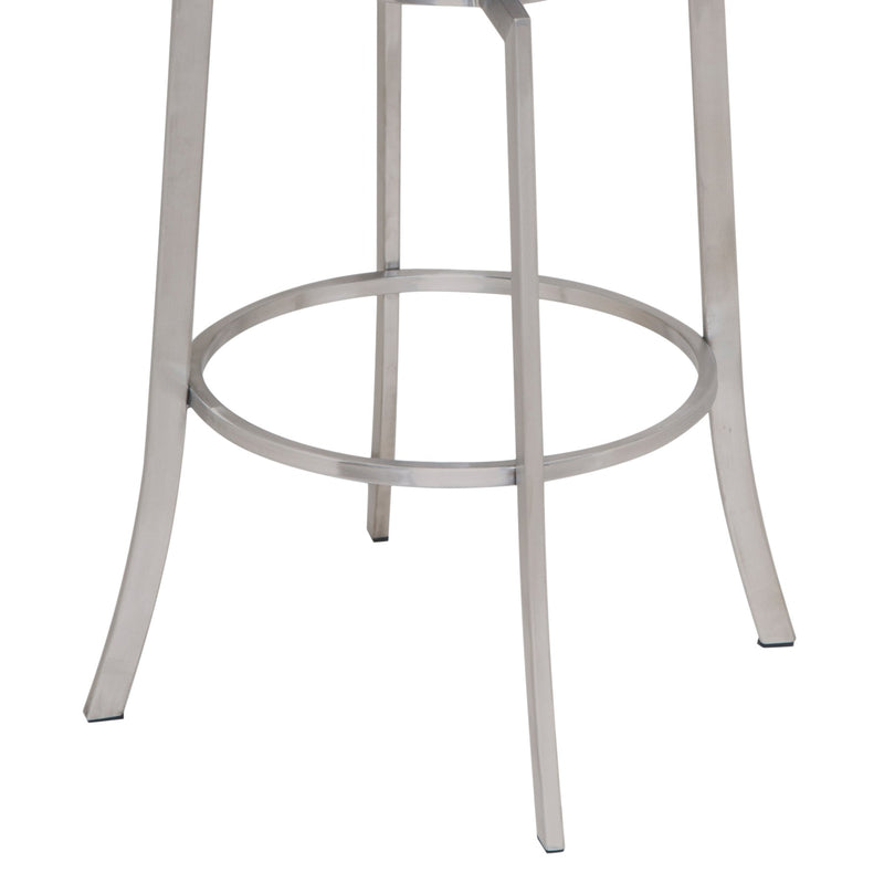 Viper 30" Bar Height Swivel Gray Faux Leather and Brushed Stainless Steel Bar Stool - Furniture City (CA)l
